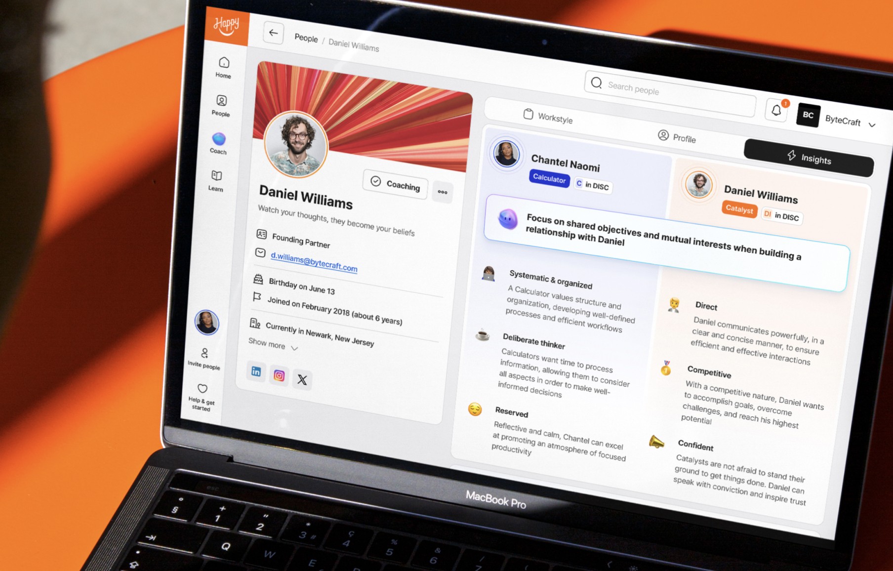 Happy Companies product dashboard
